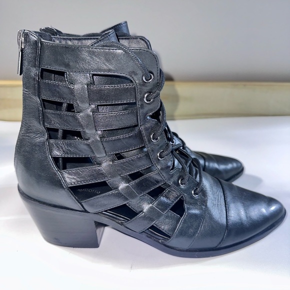 Edgy & Cool Treasure & Bond Booties Black Sz 8.5 Women’s Lace‎ Up - Picture 1 of 9